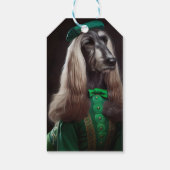 afghaanse hond in St. Patrick's Day Dress Cadeaulabel (Achterkant)