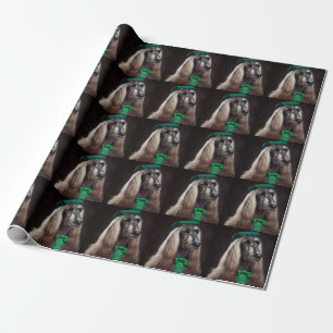 afghaanse hond in St. Patrick's Day Dress Cadeaupapier