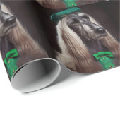 afghaanse hond in St. Patrick's Day Dress Cadeaupapier (Rol Hoek)