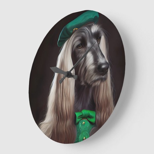 afghaanse hond in St. Patrick's Day Dress Grote Klok (Hoek)