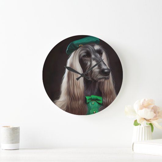 afghaanse hond in St. Patrick's Day Dress Grote Klok (Huis)