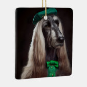 afghaanse hond in St. Patrick's Day Dress Keramisch Ornament (Rechts)