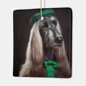 afghaanse hond in St. Patrick's Day Dress Keramisch Ornament (Links)