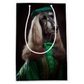 afghaanse hond in St. Patrick's Day Dress Medium Cadeauzakje (Voorkant)