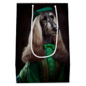 afghaanse hond in St. Patrick's Day Dress Medium Cadeauzakje (Achterkant)