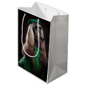 afghaanse hond in St. Patrick's Day Dress Medium Cadeauzakje (Achterkant Gekanteld)