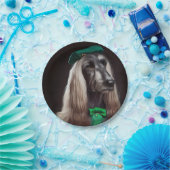 afghaanse hond in St. Patrick's Day Dress Papieren Bordje (Feest)