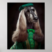 afghaanse hond in St. Patrick's Day Dress Poster (Voorkant)