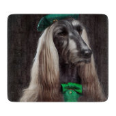 afghaanse hond in St. Patrick's Day Dress Snijplank (Voorkant)