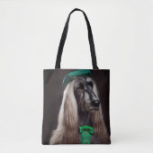 afghaanse hond in St. Patrick's Day Dress Tote Bag (Voorkant)