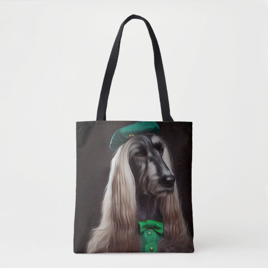 afghaanse hond in St. Patrick's Day Dress Tote Bag (Voorkant)