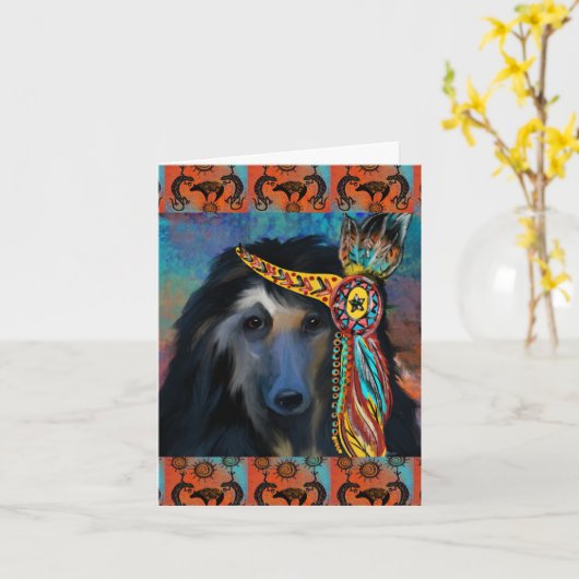 Afghaanse hond kaart (Gele Bloem)