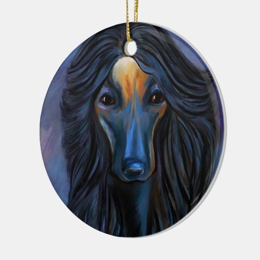 Afghaanse hond keramisch ornament (Links)