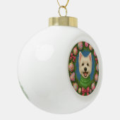 Afghaanse hond keramische bal ornament (Links)