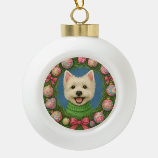 Afghaanse hond keramische bal ornament (Voorkant)