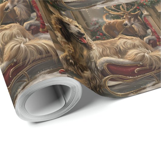 Afghaanse hond Kerstmis Feest Cadeaupapier (Rol Hoek)