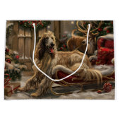 Afghaanse hond Kerstmis Feest Groot Cadeauzakje (Voorkant)