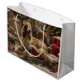 Afghaanse hond Kerstmis Feest Groot Cadeauzakje (Achterkant Gekanteld)