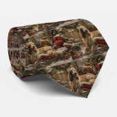 Afghaanse hond Kerstmis Feest Stropdas (Opgerold)