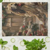 Afghaanse hond Kerstmis Feest Theedoek (Gevouwen)