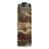 Afghaanse hond Kerstmis Feest Thermosbeker (Voorkant)