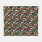 Afghaanse hond Kerstpatroon Fleece Deken (Voorkant (Horizontaal))