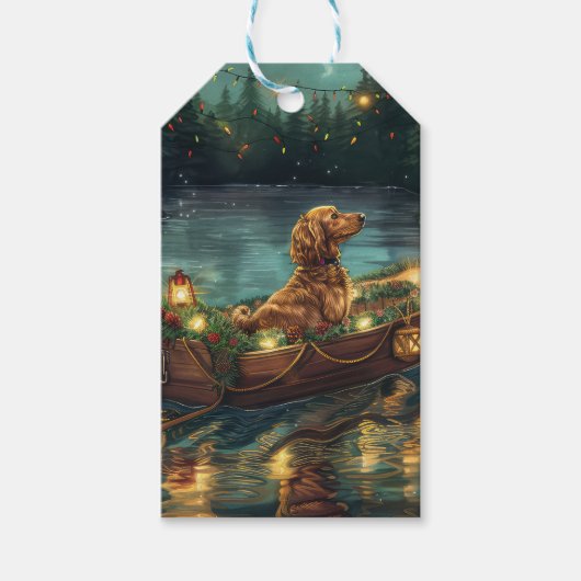 Afghaanse hond kerstvakantie cadeaulabel (Voorkant)