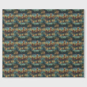 Afghaanse hond kerstvakantie cadeaupapier (Vlak)