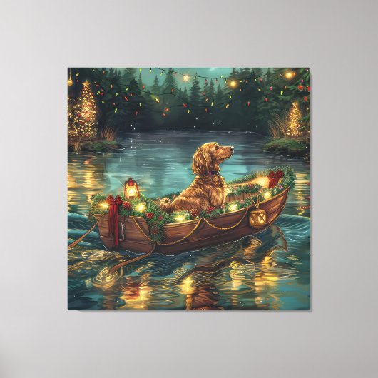 Afghaanse hond kerstvakantie canvas afdruk (Voorkant)