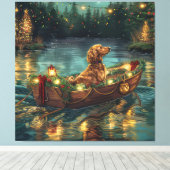 Afghaanse hond kerstvakantie canvas afdruk (Insitu (Houten vloer))