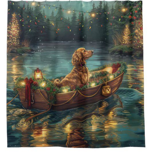 Afghaanse hond kerstvakantie douchegordijn (Voorkant)