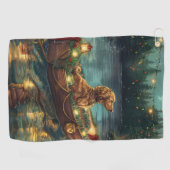 Afghaanse hond kerstvakantie golfhanddoek (Horizontaal)