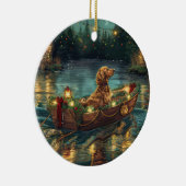 Afghaanse hond kerstvakantie keramisch ornament (Rechts)