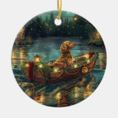 Afghaanse hond kerstvakantie keramisch ornament (Voorkant)