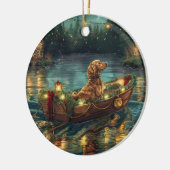 Afghaanse hond kerstvakantie keramisch ornament (Links)