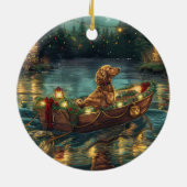 Afghaanse hond kerstvakantie keramisch ornament (Achterkant)