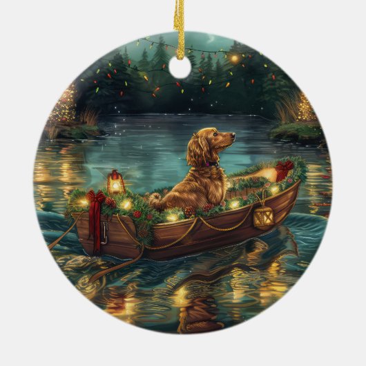 Afghaanse hond kerstvakantie keramisch ornament (Achterkant)