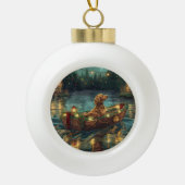Afghaanse hond kerstvakantie keramische bal ornament (Voorkant)