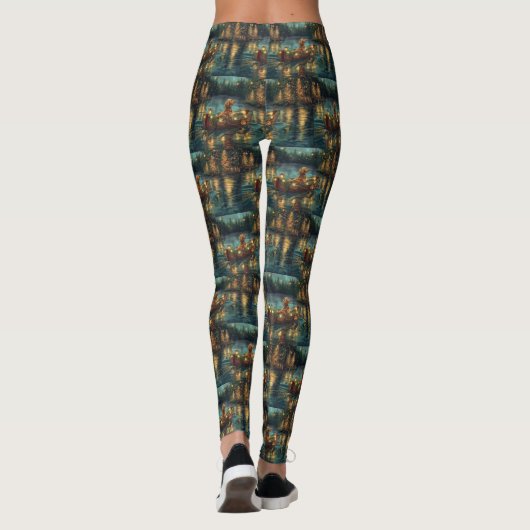Afghaanse hond kerstvakantie leggings (Achterkant)