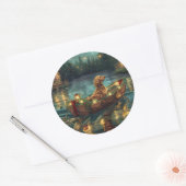 Afghaanse hond kerstvakantie ronde sticker (Envelop)