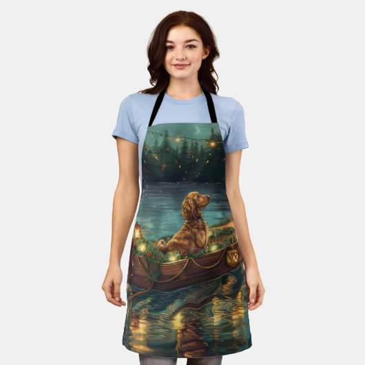 Afghaanse hond kerstvakantie schort (Gedragen)