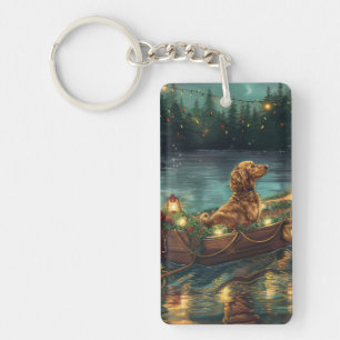 Afghaanse hond kerstvakantie sleutelhanger