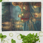 Afghaanse hond kerstvakantie theedoek (Gevouwen)