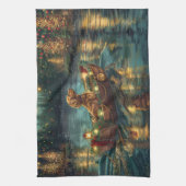 Afghaanse hond kerstvakantie theedoek (Verticaal)