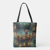 Afghaanse hond kerstvakantie tote bag (Achterkant)