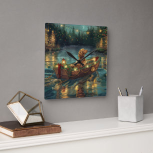 Afghaanse hond kerstvakantie vierkante klok