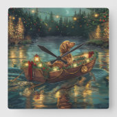 Afghaanse hond kerstvakantie vierkante klok (Voorkant)