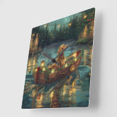 Afghaanse hond kerstvakantie vierkante klok (Hoek)