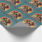 Afghaanse hond kleurrijk cadeaupapier (Hoek)