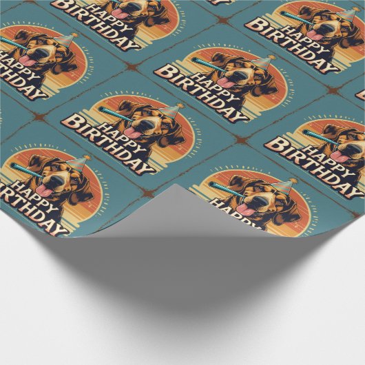 Afghaanse hond kleurrijk cadeaupapier (Hoek)